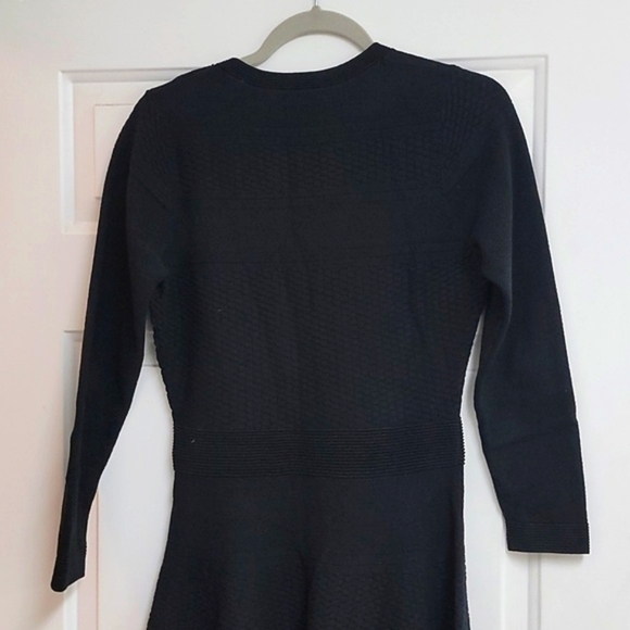 Sandro Diamond Knit Long Sleeve Fit and Flare Mini Dress - Picture 7 of 12